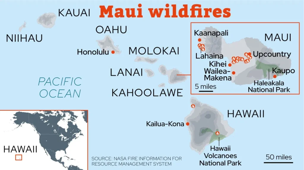 Maui Fire Spread Map